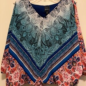 Coco Bianco Multicolor Paisley Poncho